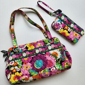 Vera Bradley Va Va Bloom Floral Quilted Shoulder Bag Retro Summer Pretty Cute